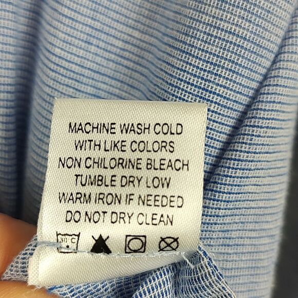 Fresh Produce Blue Cotton Button Front Popover Tunic Blouse Top - Picture 10 of 14